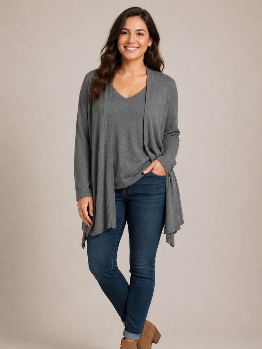 Tahari Blue Linen‎ Cami & Cardigan Classic Set Size Large